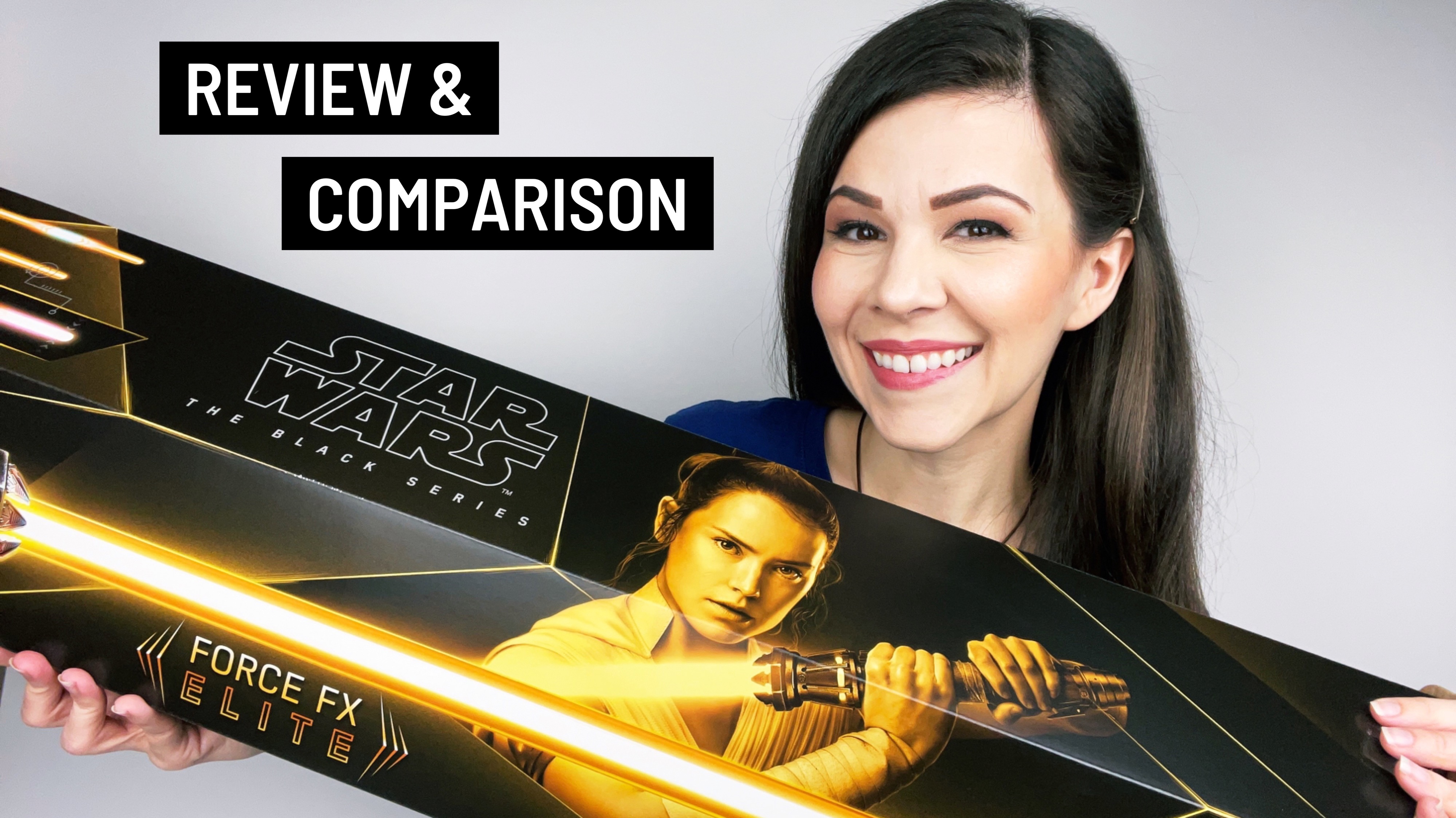 Hasbro's Rey Force FX Elite Lightsaber REVIEW & Legacy Lightsaber Comparison | Anakin and His Angel